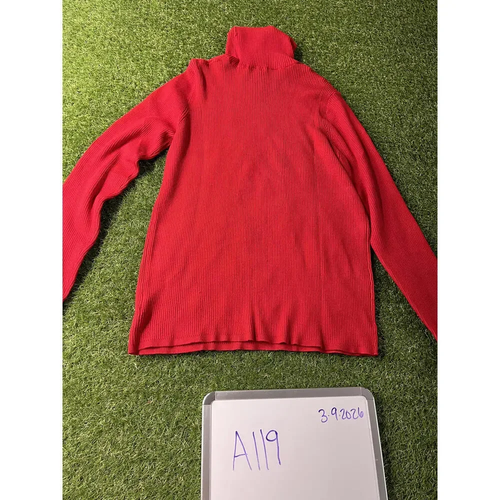 Time and Tru Women's Red Ribbed Turtleneck Sweater‎ XXL